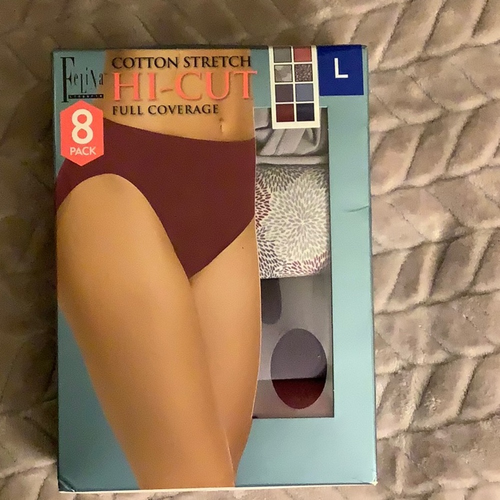 8 pack Large Felina Hi-Cut Cotton / Modal tagless panties (New Open Box)